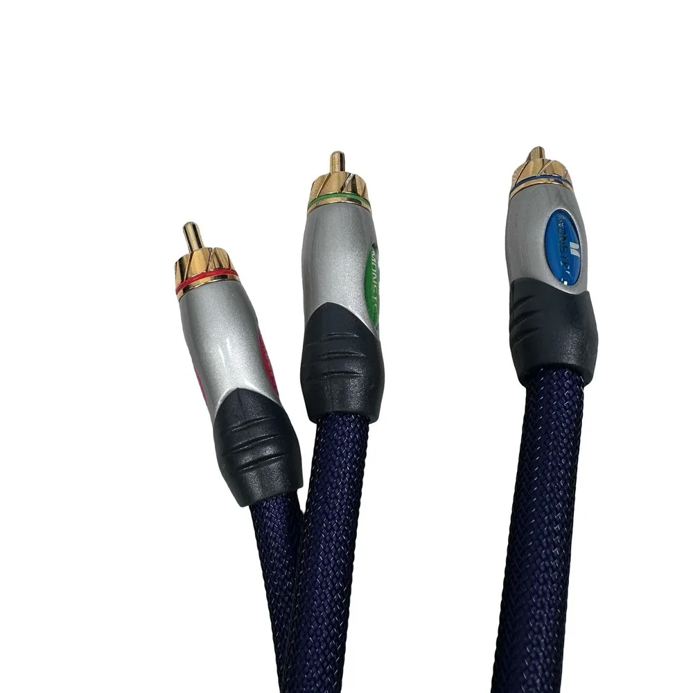 Monster Ultra Series THX 800 8 ft Component Video Cable RCA Blue Braided Mesh